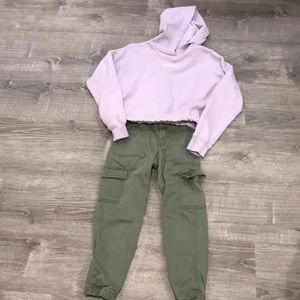 Abercrombie kids girls cargo joggers and sweatshirt